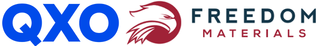 QXO and Freedom Materials logo